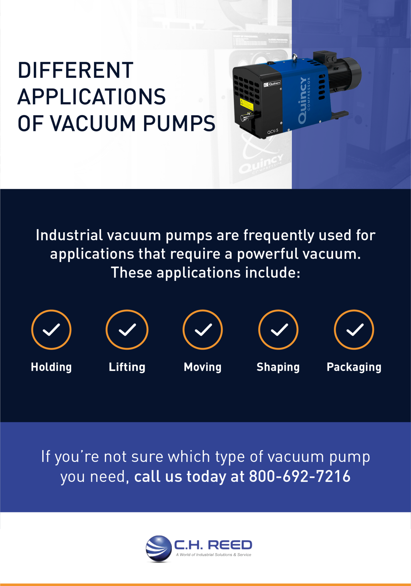 different applications of vacuum pumps