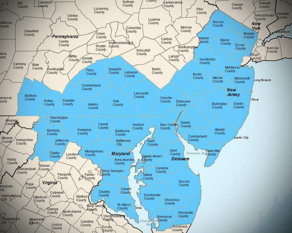 Hanover Branch Territory (2) C.H. Reed Hanover branch territory map
