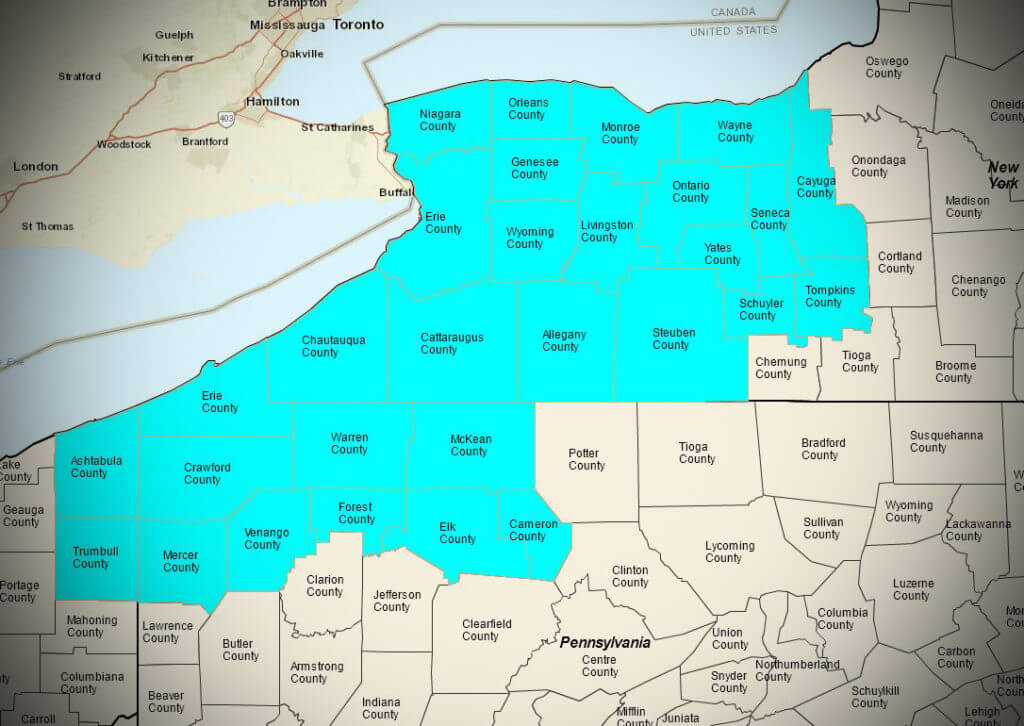 C.H. Reed Erie territory map