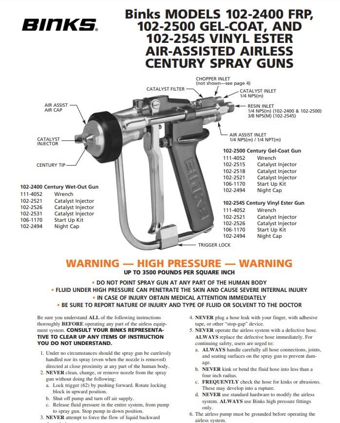 Binks 102-2400 Spray Gun