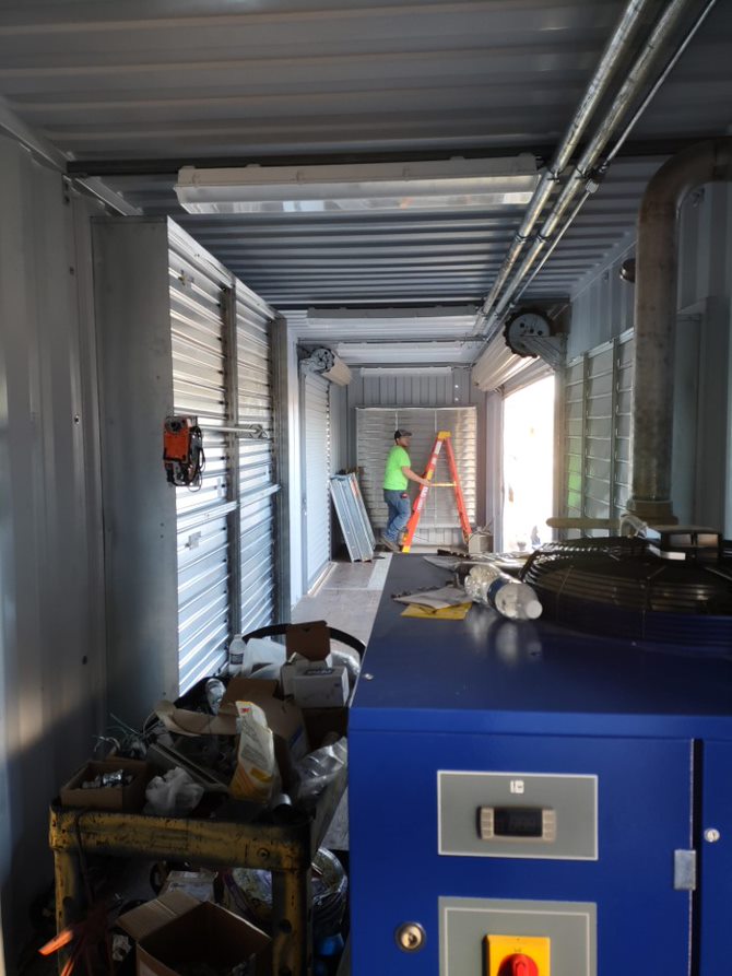Air Compressor and Dryer Install in Shipping Container