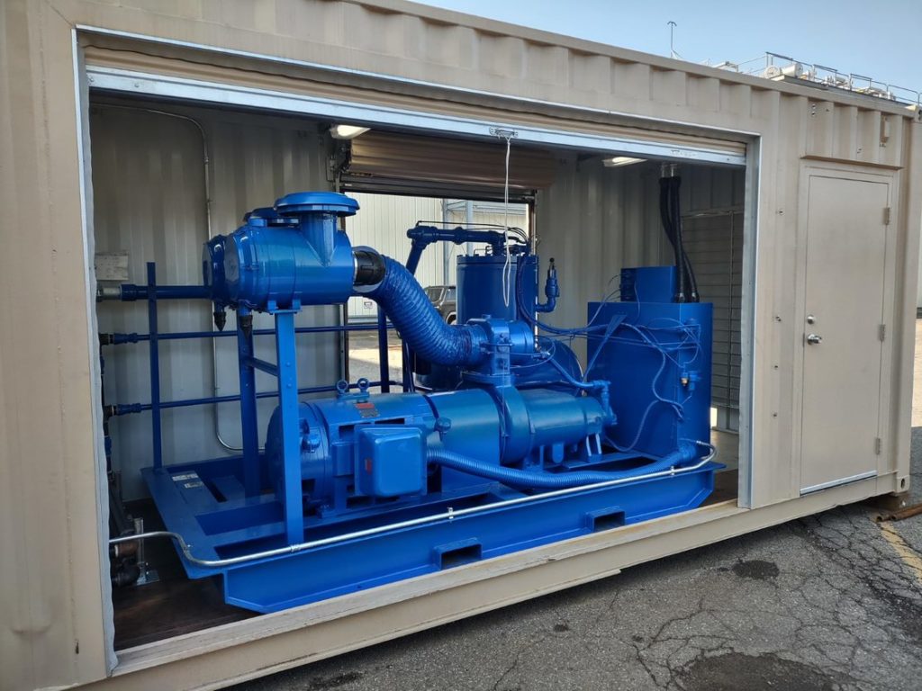 Quincy Compressor QSI 1250 Air Compressor Installed in a Shipping Container