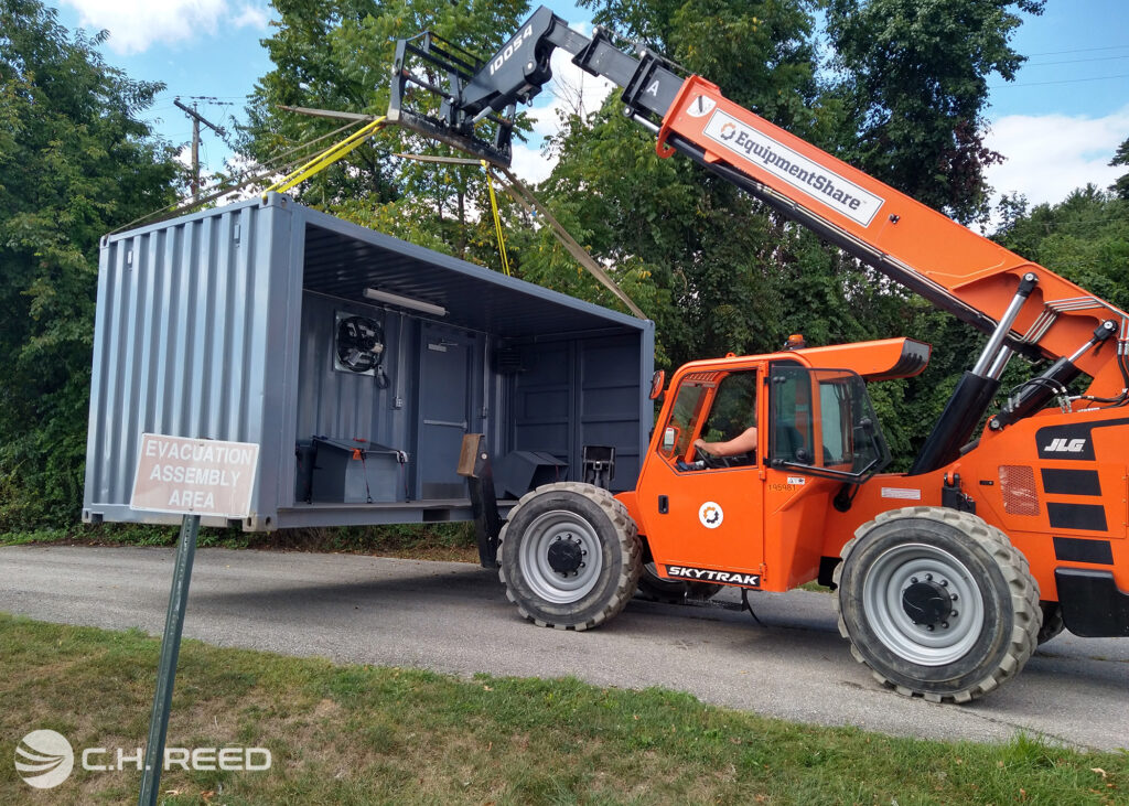 Containers are brought in