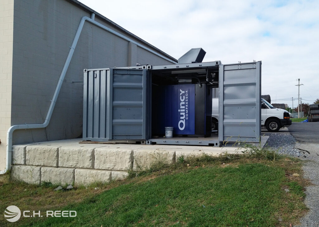 Quincy Compressors are installed inside the containers